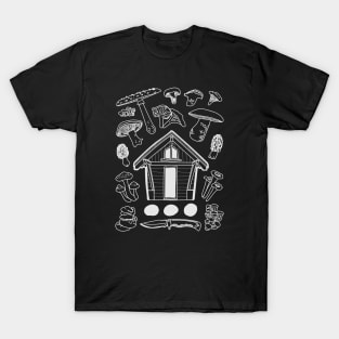 "Mushroom Cabin" Foraging Nature Cottage T-Shirt